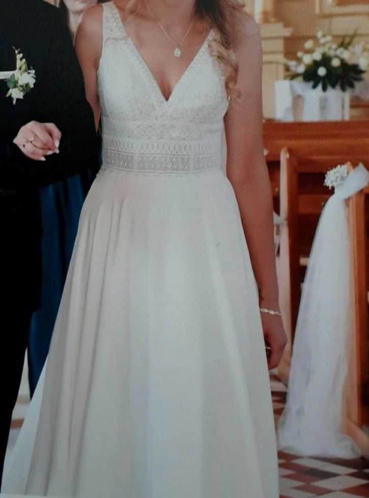Suknia ślubna Stella York 6833 BOHO w kolorze ivory - jak nowa