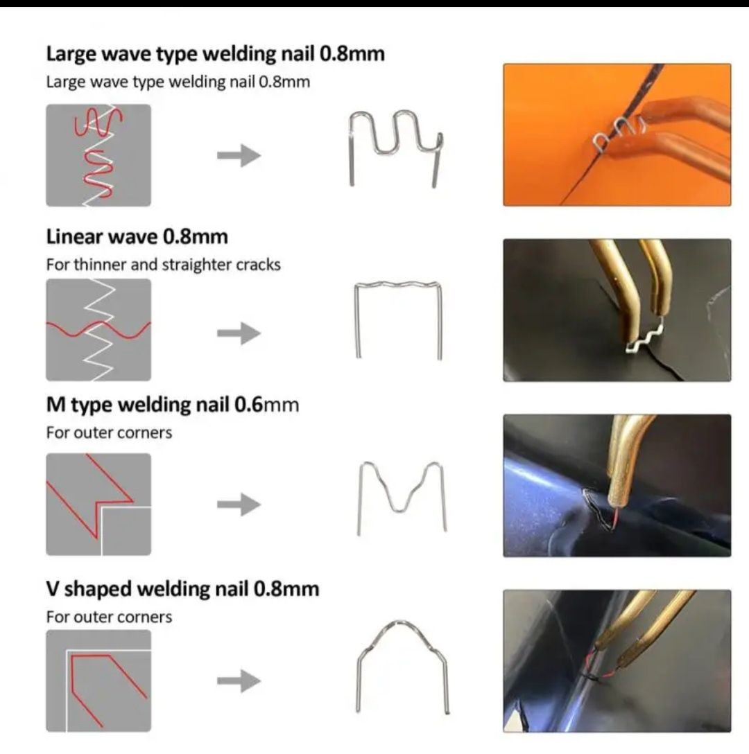 Grampos para soldar plástico