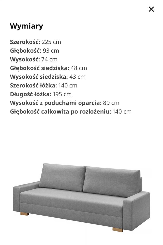 Sofa 3osobowa Ikea