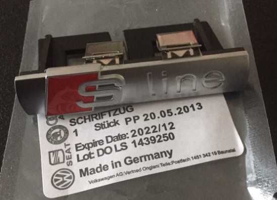 Nowy emblemat SLINE S Line znaczek logo srebrny matowy | połysk