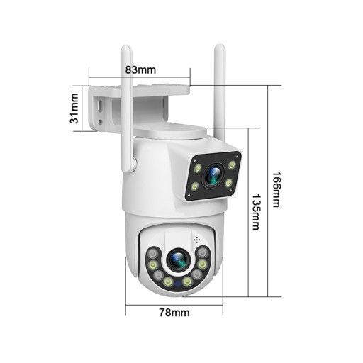 Podwójna kamera obrotowa WiFi 8MP