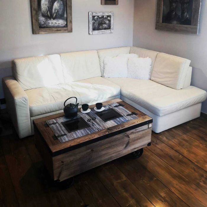Stolik kawowy/skrzynia na wino rustykalna, boho, vintage, retro, loft