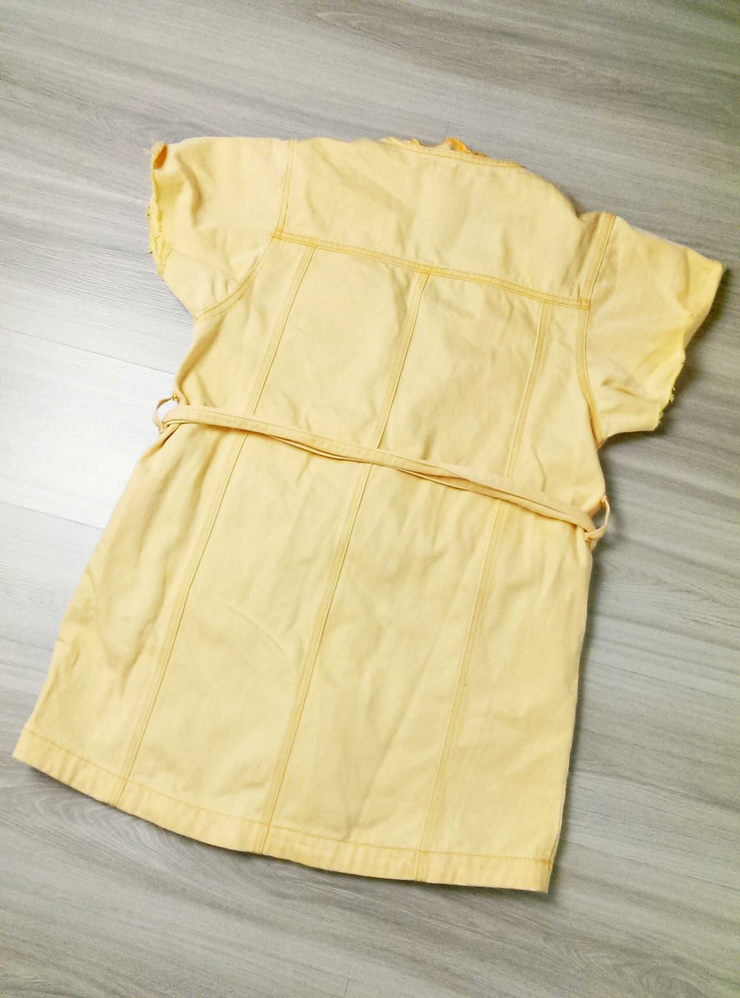 Sukienka jeansowa żółta wiązana Asos Denim 8