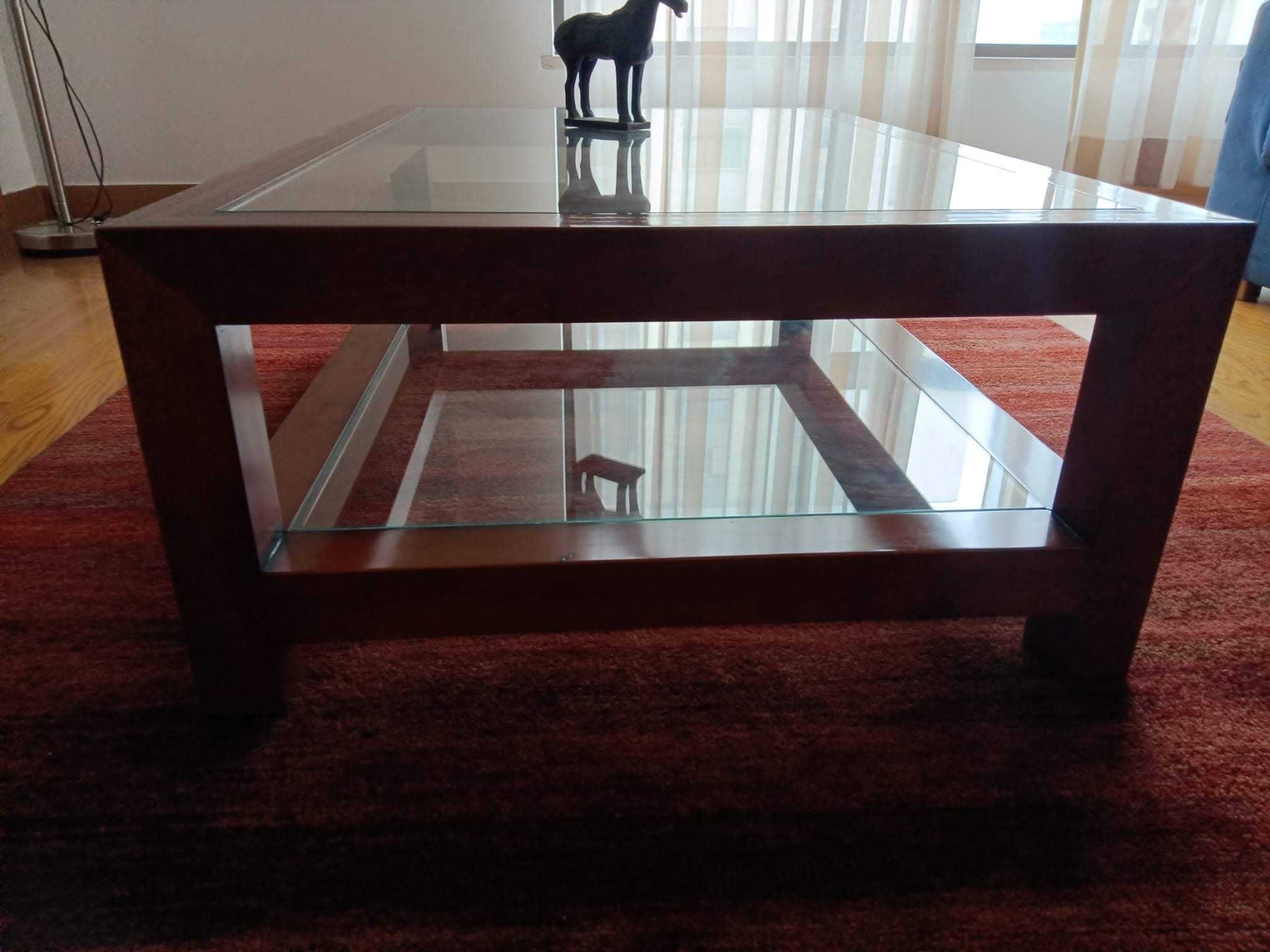 mesa de centro 8x80 com dois vidros