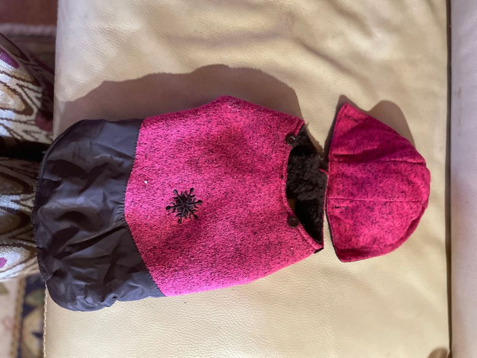 Vestido para cachorro forrado pelo de ovelha imitação
