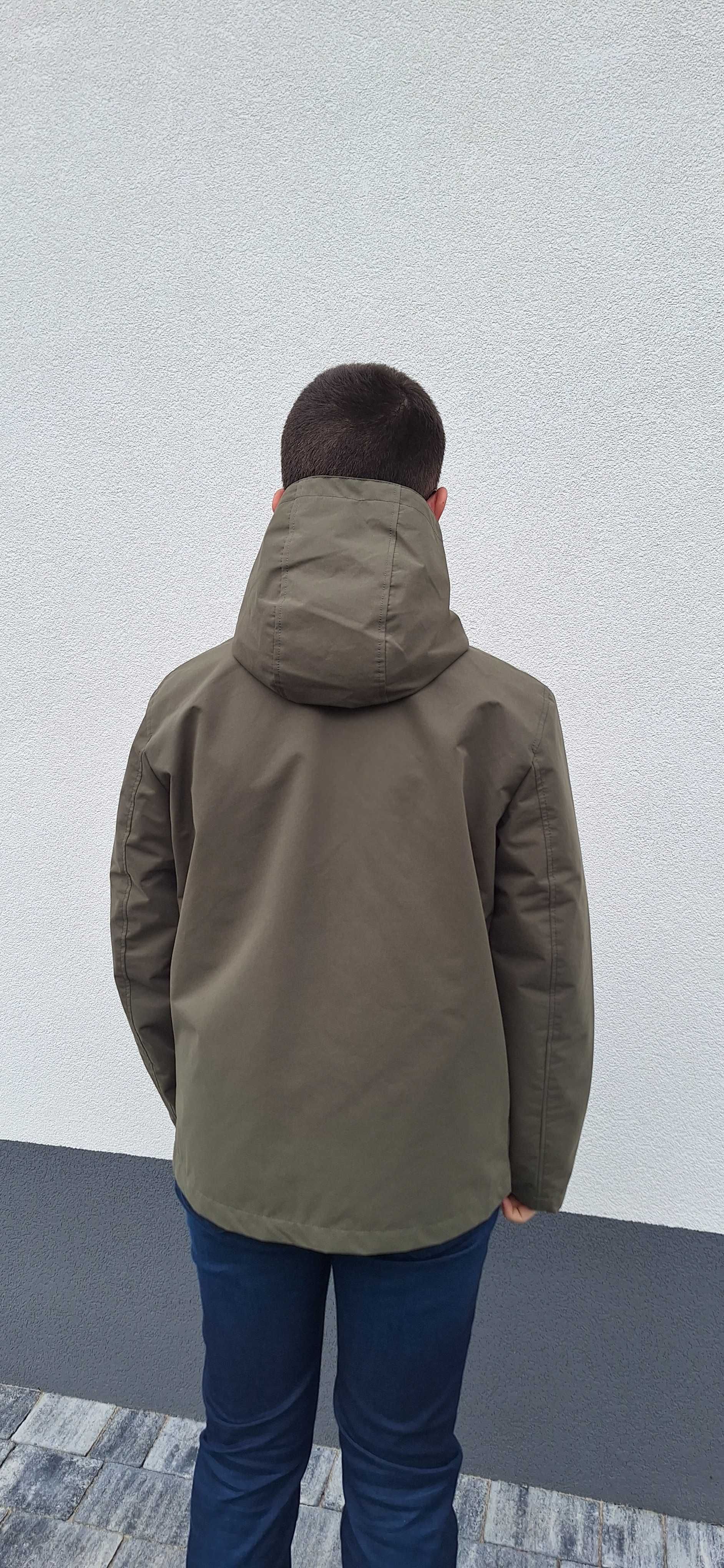 Męska przejściowa kurtka khaki, oliwkowa lekki oversize, Graysen 303 S