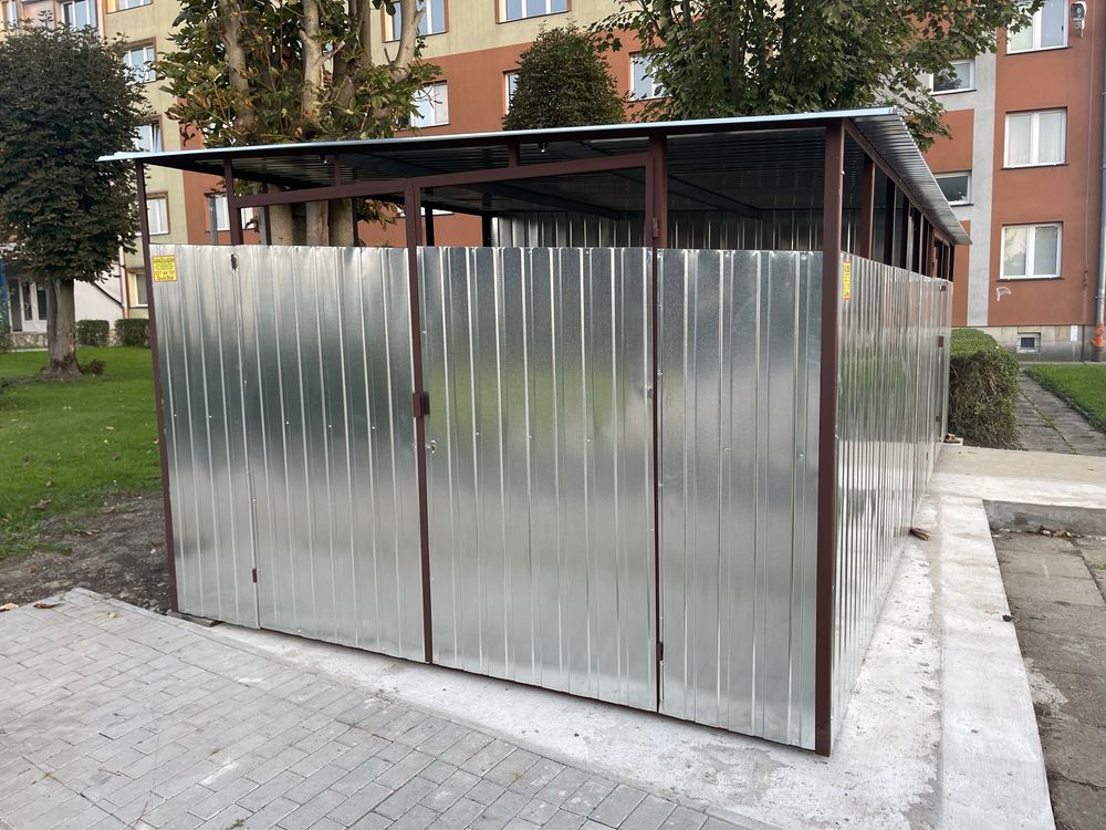 WIATA ŚMIETNIKOWA Schowek na drewno Wiata na butle gaz Wiata na rowery