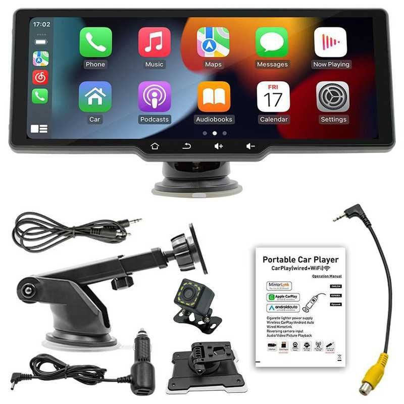 Ecrã Universal 10,26" para Carro com Apple CarPlay e Android Auto