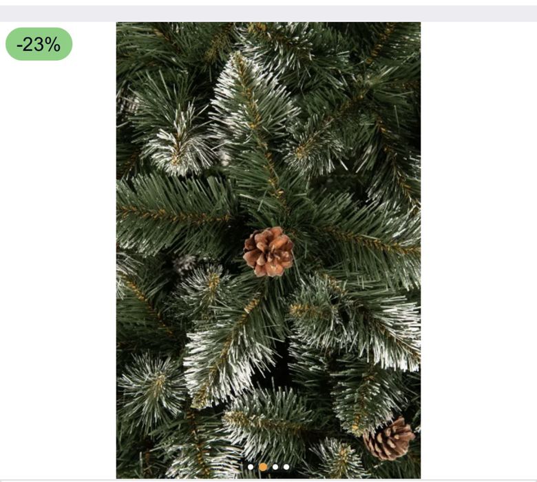 Ялинка 150 см з шишками та засніженими кінчиками