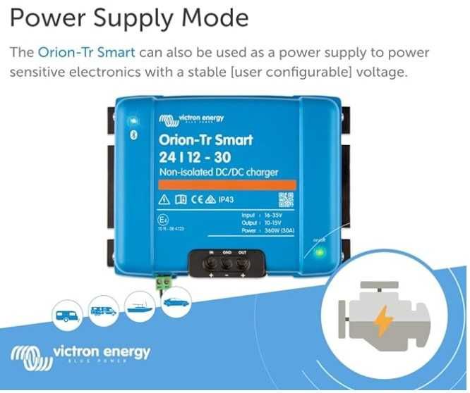 Carregador DC-DC Não Isolado Victron Orion-Tr Smart 24-12 30A (360W)