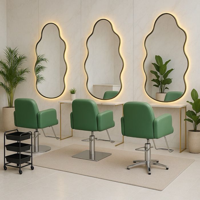 Cadeiras e rampas lavagem cebeleireiro