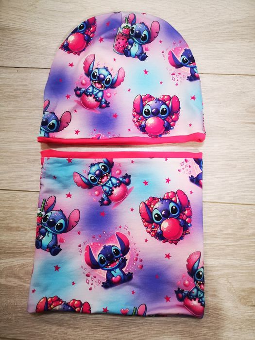 Czapka i komin jesienny 4 - 5 lat Stich