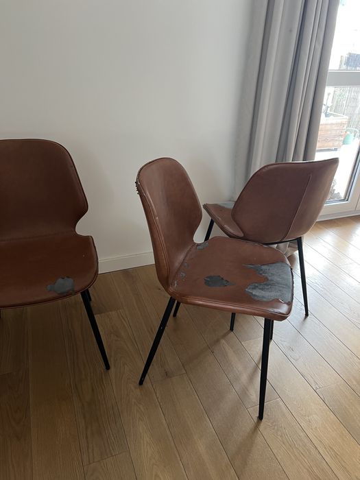 komplet krzeseł westwing uszkodzone