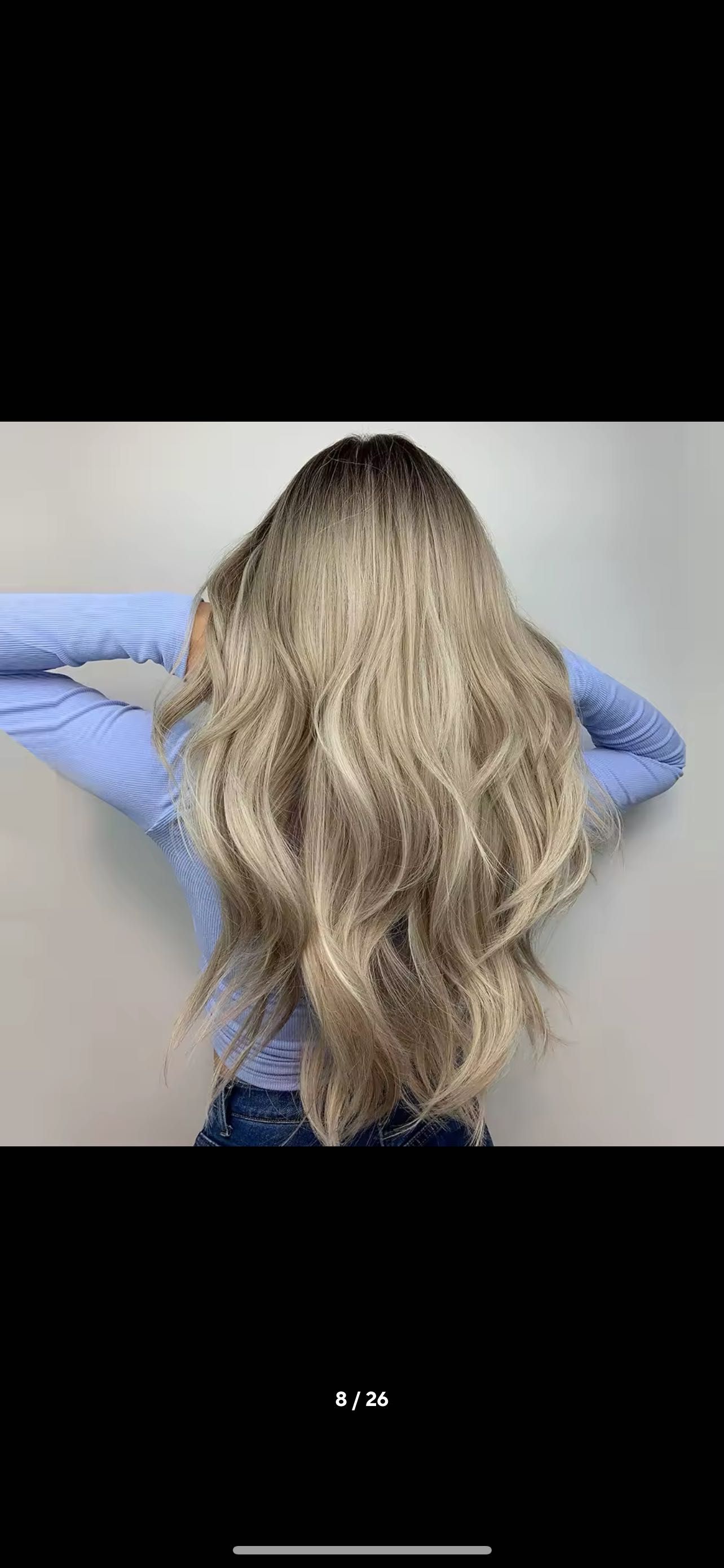 Nowa peruka blond z odrostem falowana jak naturalna długa z grzywką