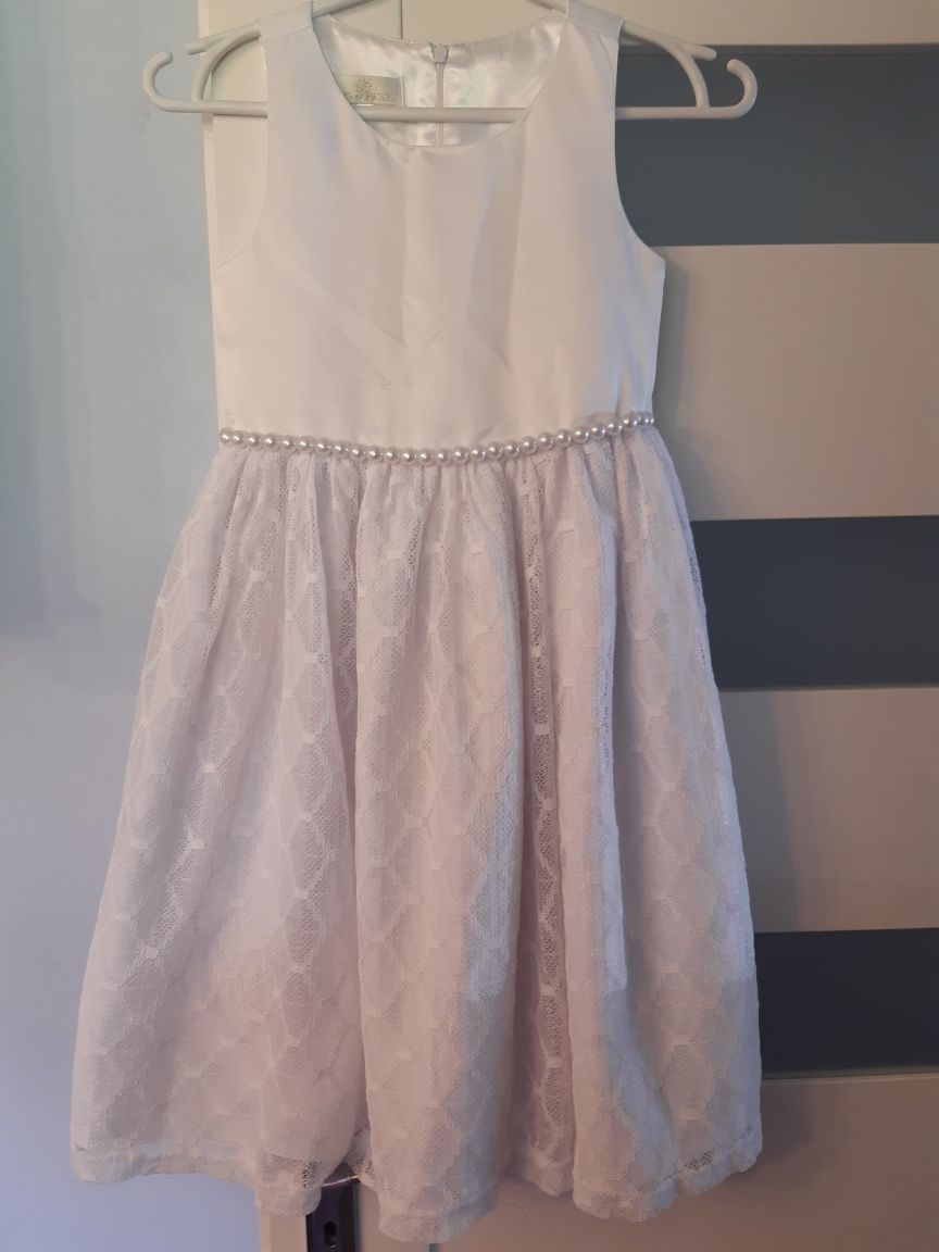 Sukienka biała koronkowa 122/128 american princess 7 komunia wesele
