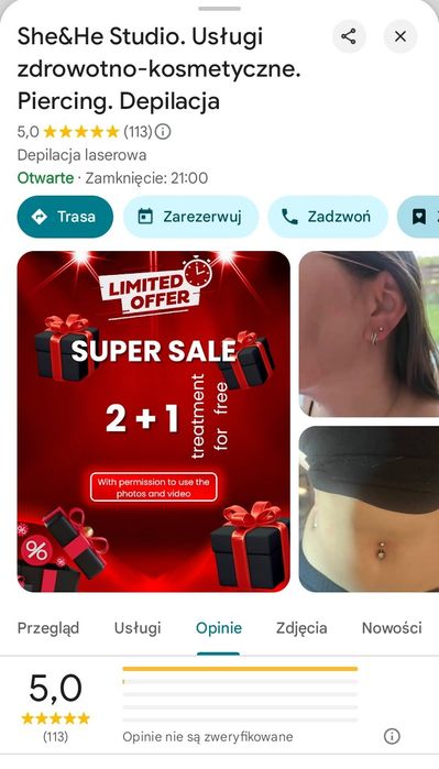Zniżka 20% Relaks Profesjonalnie Masaż Depilacja męska Usuwanie zmian
