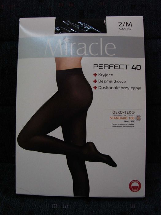 Rajstopy czarne rozm. 2/M - nowe