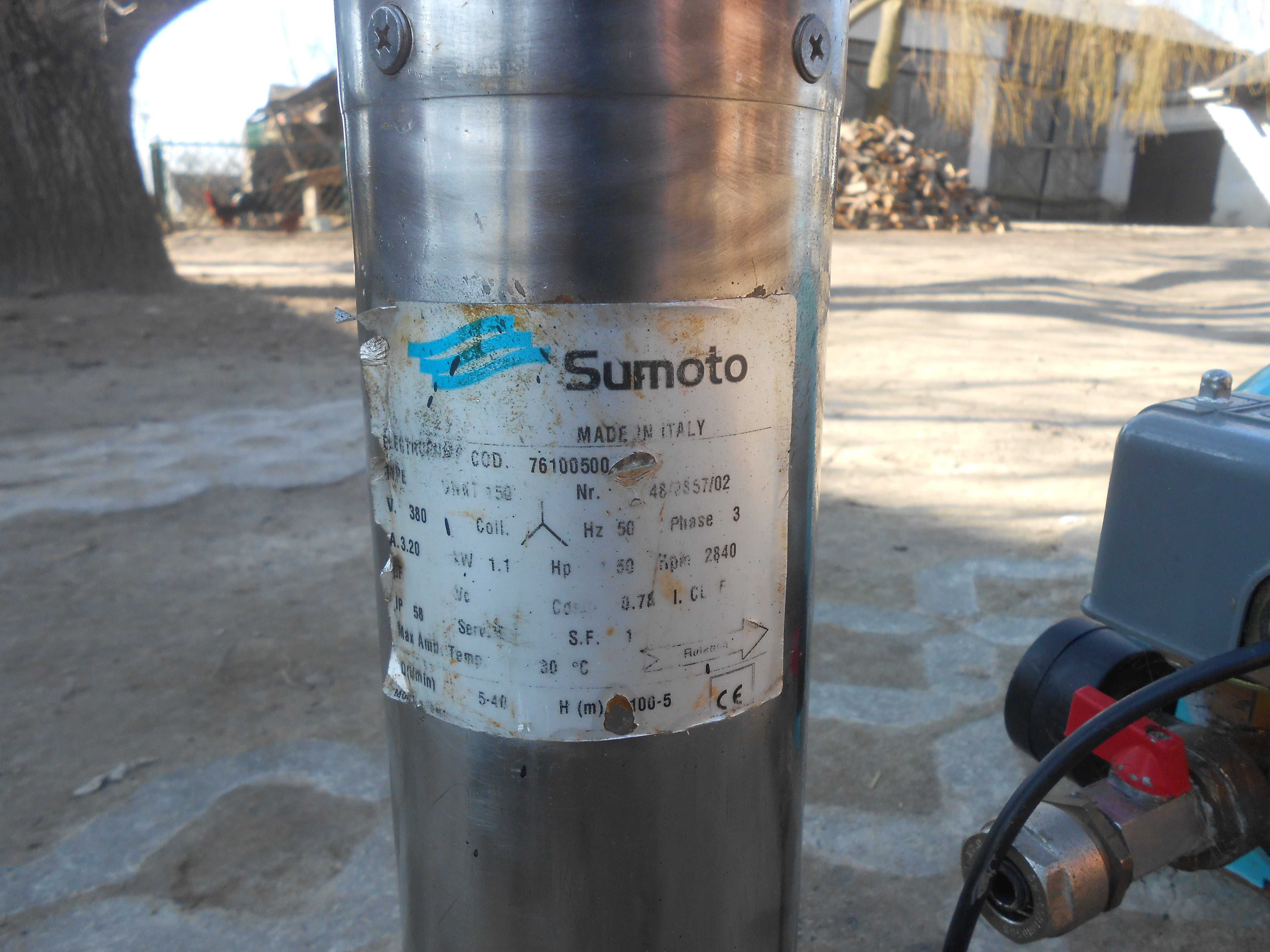 pompa głębinowa sumoto 1.1 Kw z hydroforem