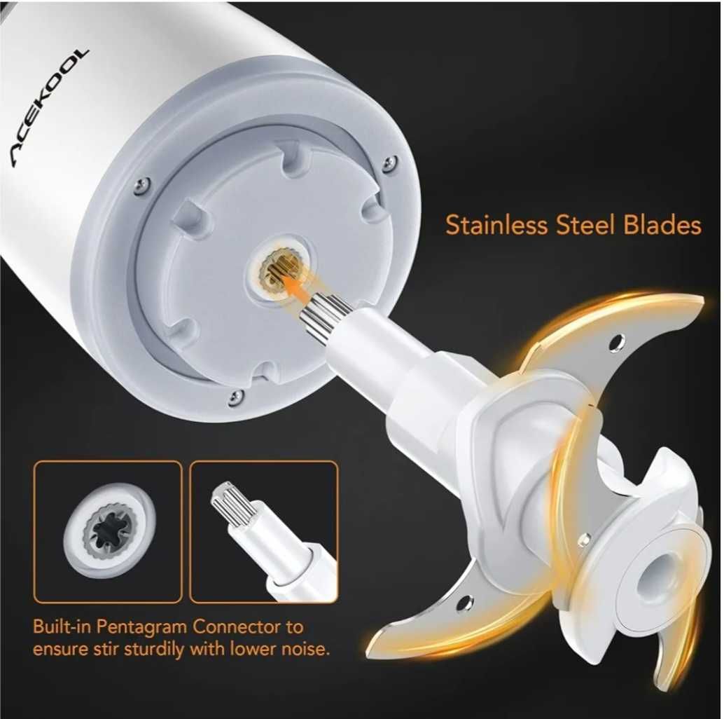 Blender rozdrabniacz elektryczny 300W szklany pojemnik 600ml Acekool