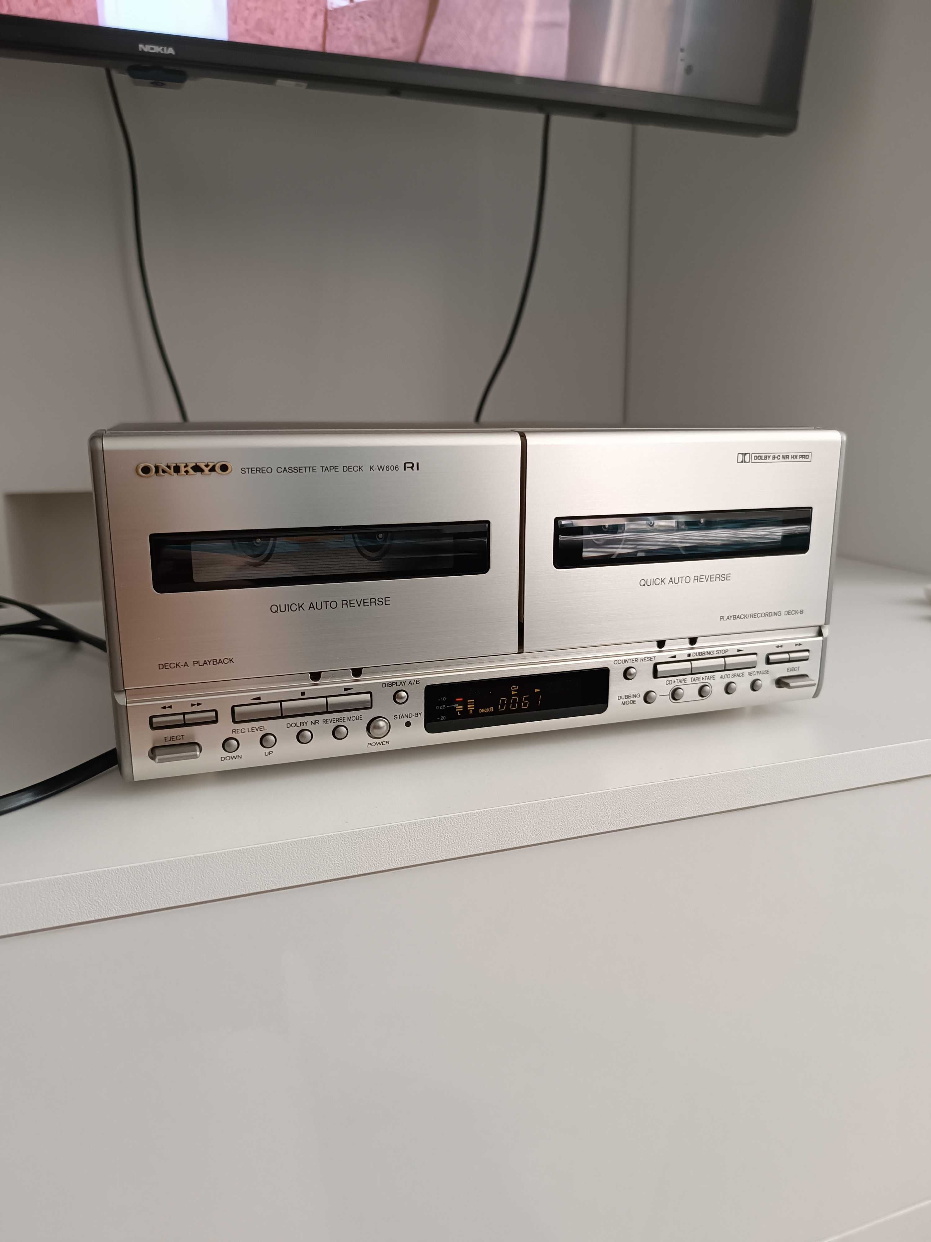 Onkyo Tape Deck K-W606 odtwarzacz kasetowy sprawny.