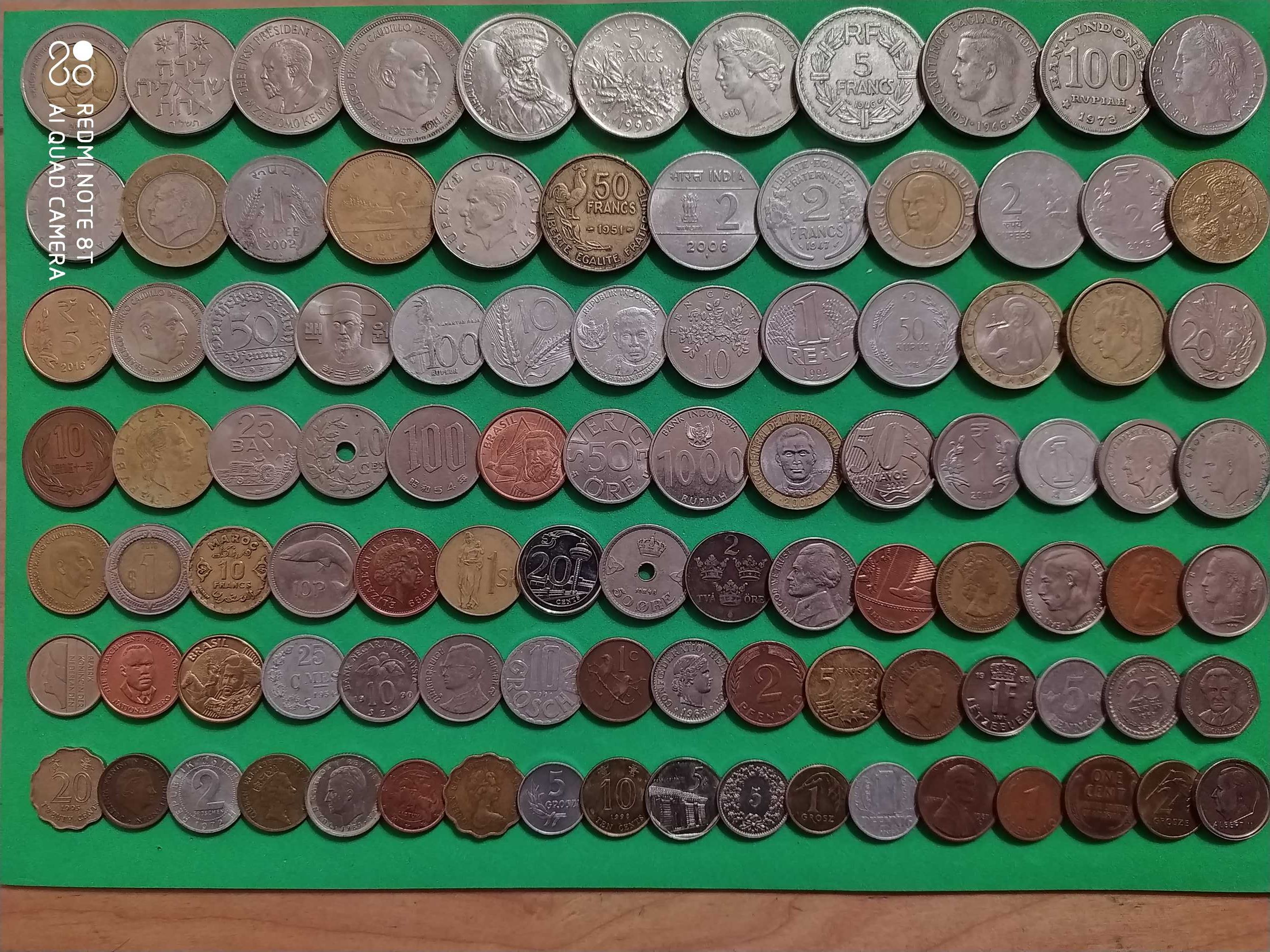Монети світу всі континенти 100 шт без повторів 13