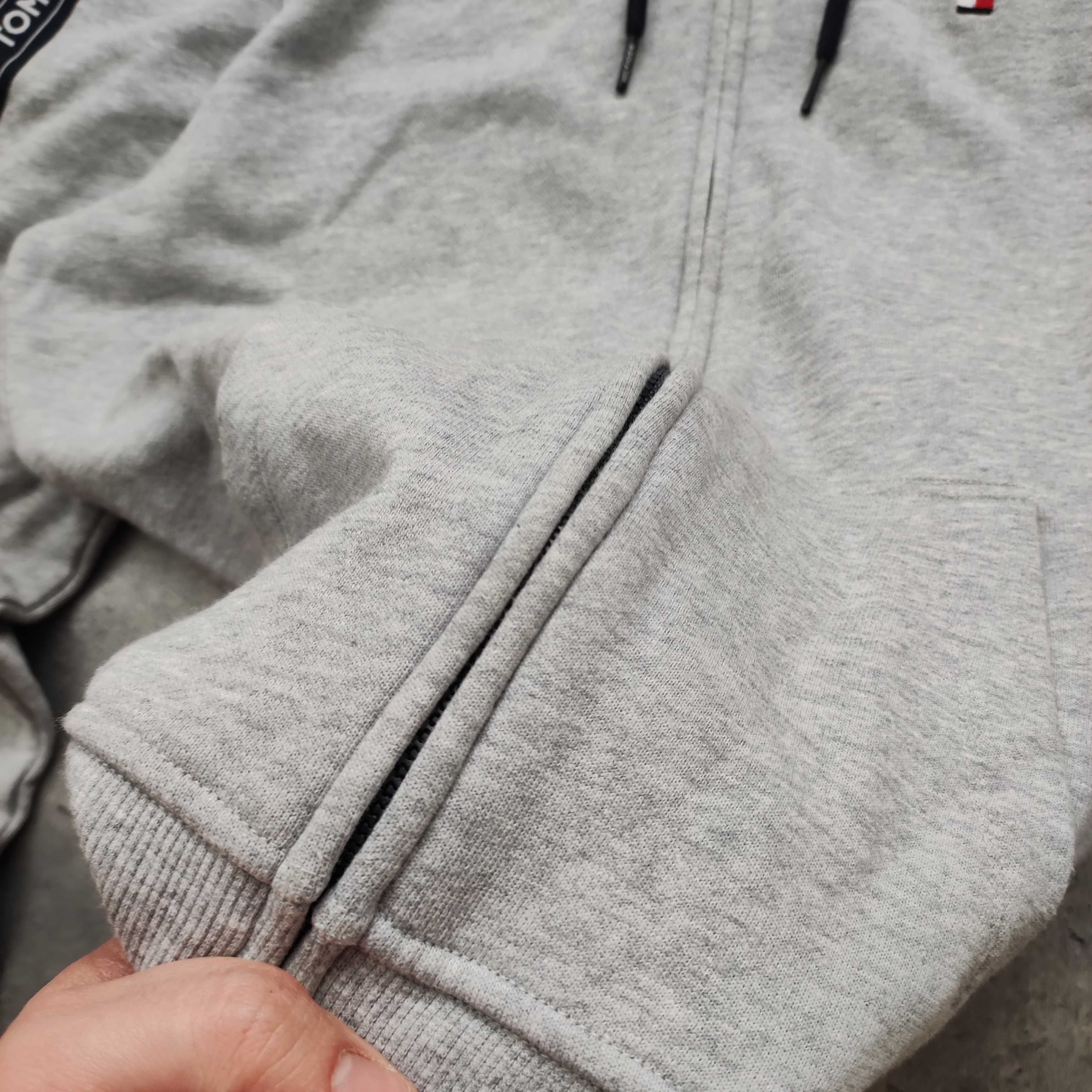 MĘSKA Bluza Rozpinana z Kapturem Hoodie Tommy Hilfiger Lampas Logo
