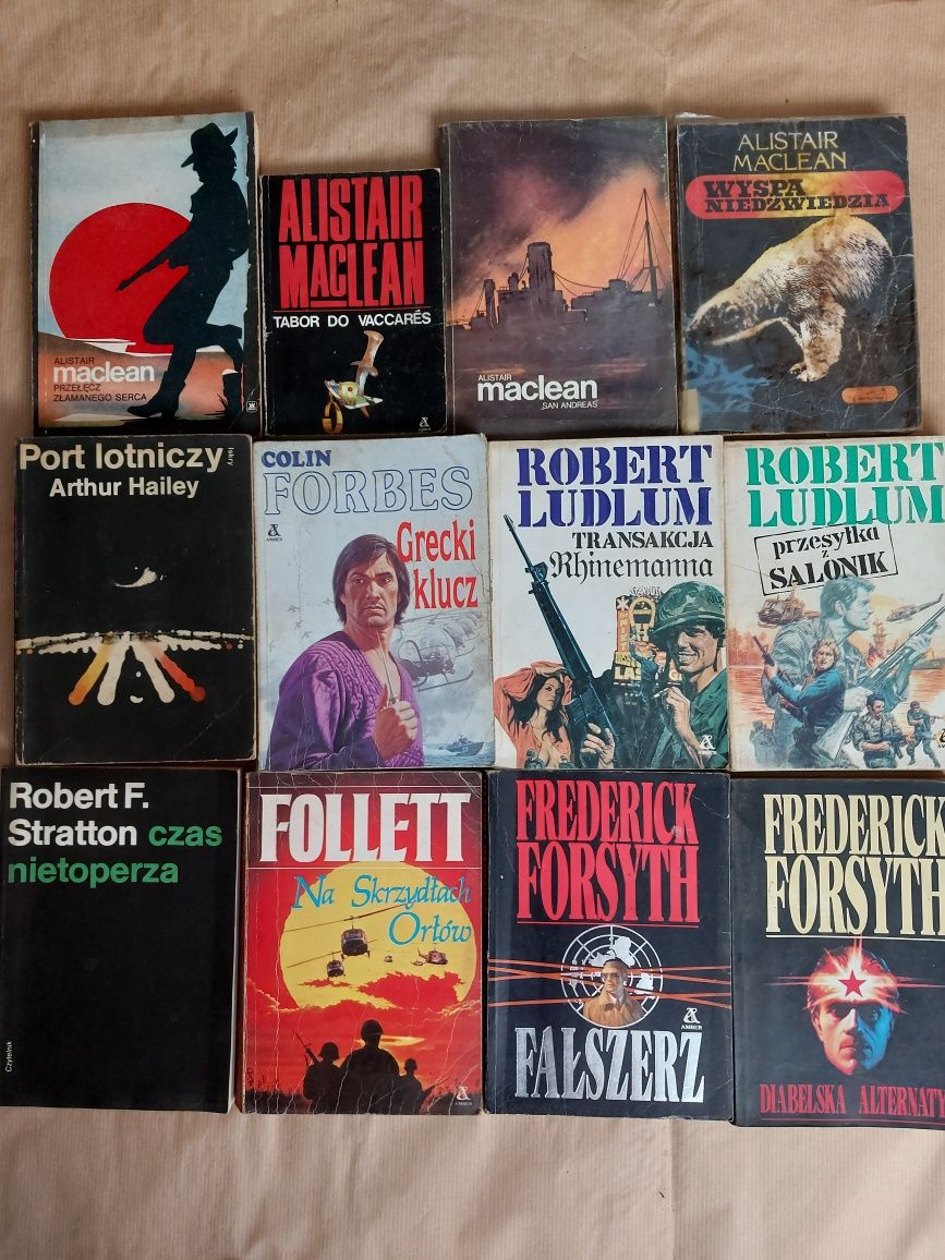 16 książek przygodowych MacLean Ludlum Forsyth Follet