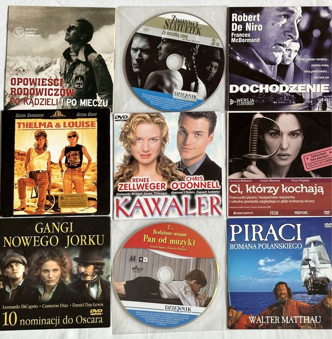 Płyty DVD - romanse, kryminały, wojenne  32szt.
