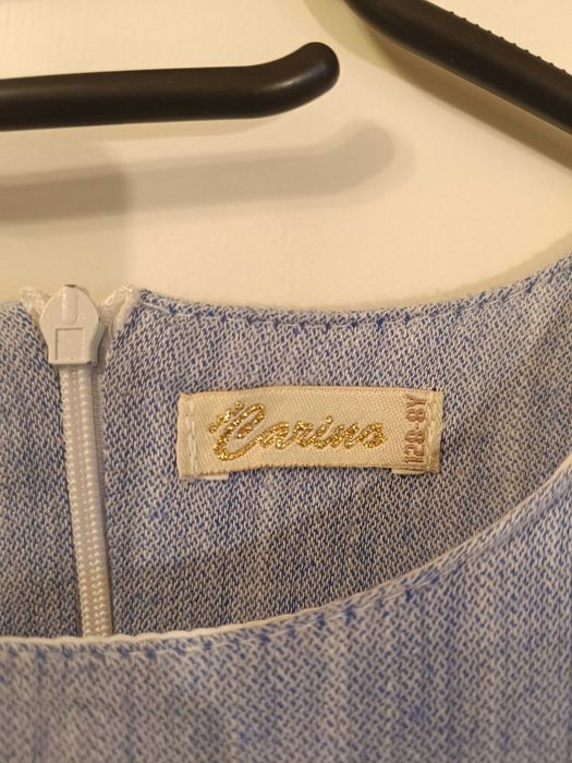 Sukienka niebieska dla dziewczynki 128