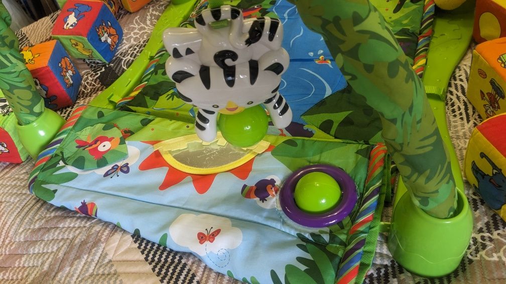 Детский музыкальный коврик "Тропический лес" мягкие кубики