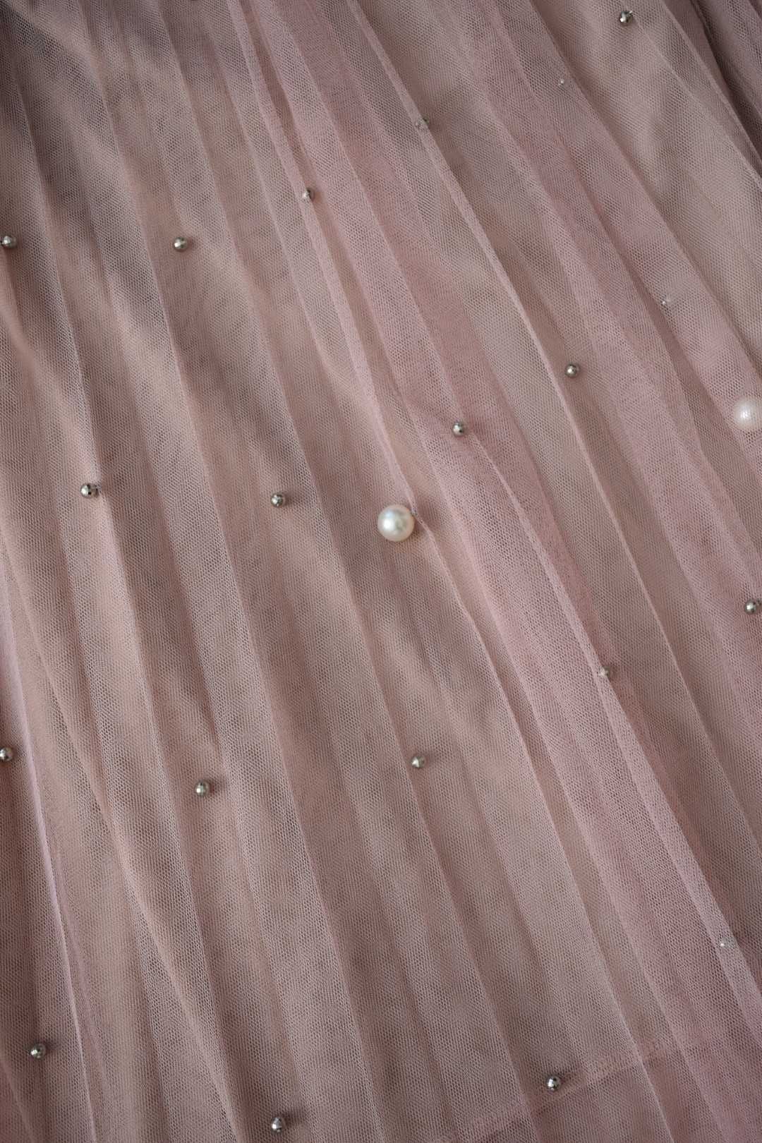 Spódnica damska tiulowa z perełkami różowa