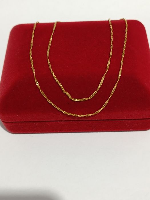 Złoty łańcuszek splot drobny Singapur dł.50cm złoto próby 333