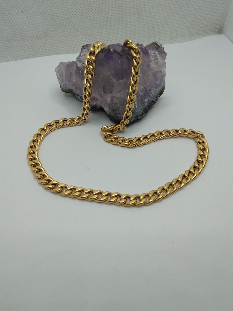 Złoty łańcuszek pancerka dmuchana, złoto 583 dł. 50 cm