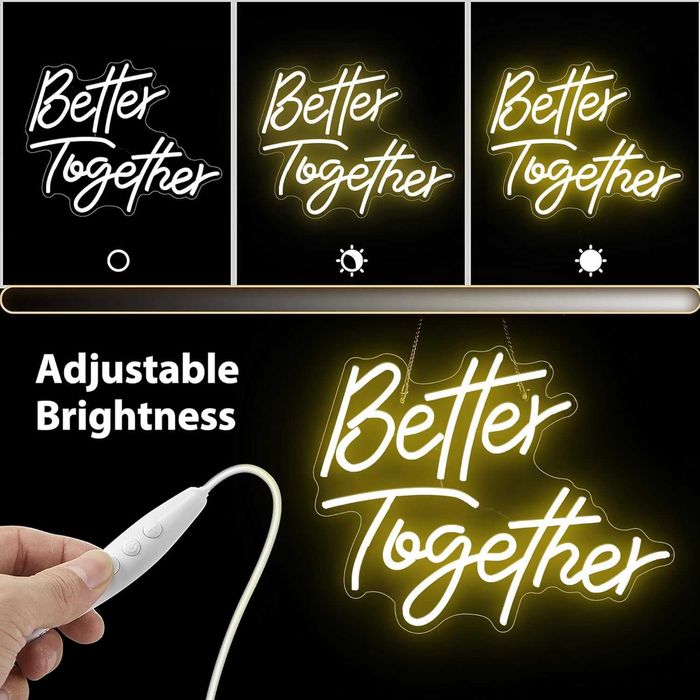 Sinal Luminoso Néon LED em Acrílico " Better Together "