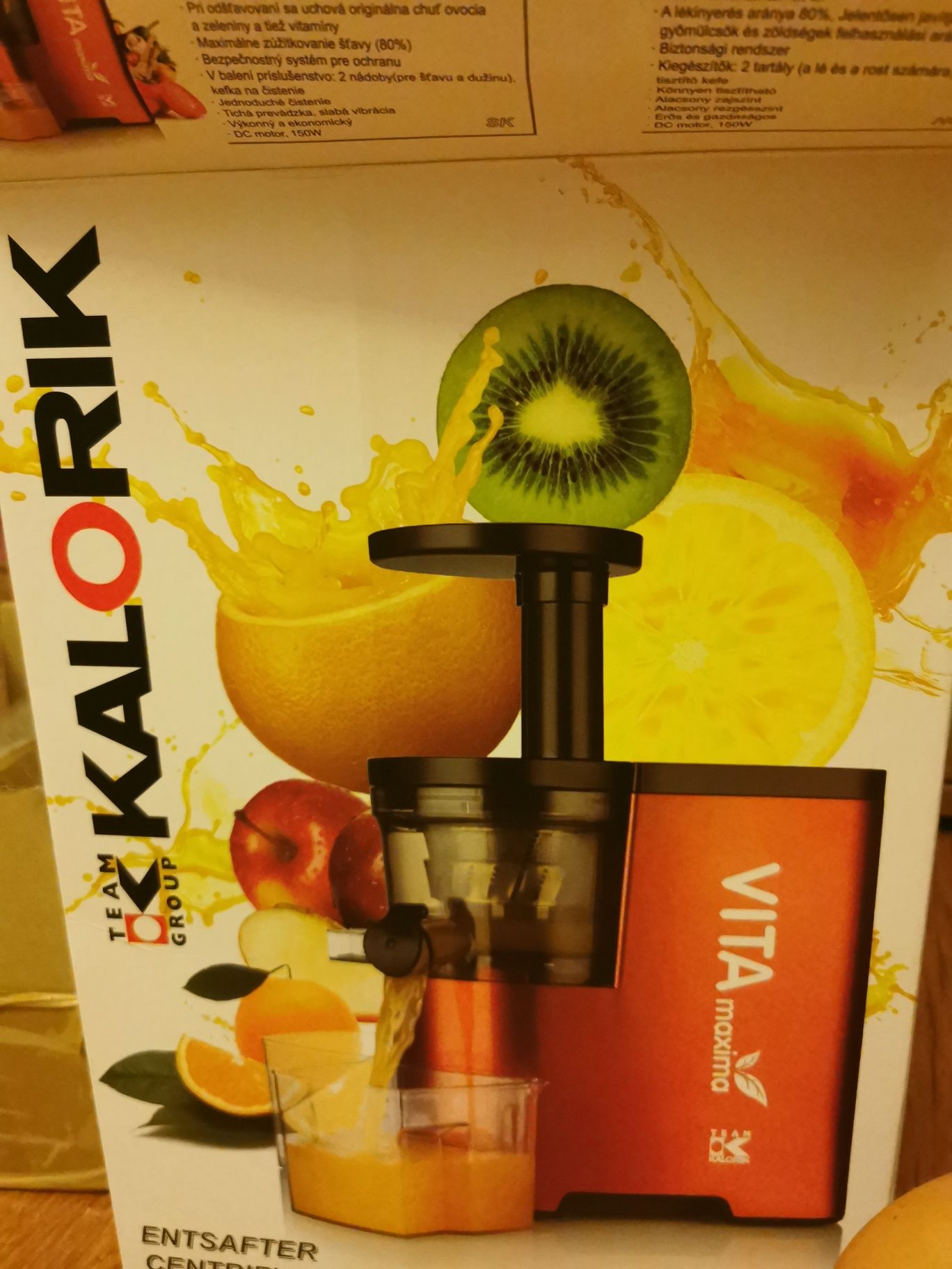 Wyciskarka wolnoobrotowa KALORIK FE1010R, jak nowa!