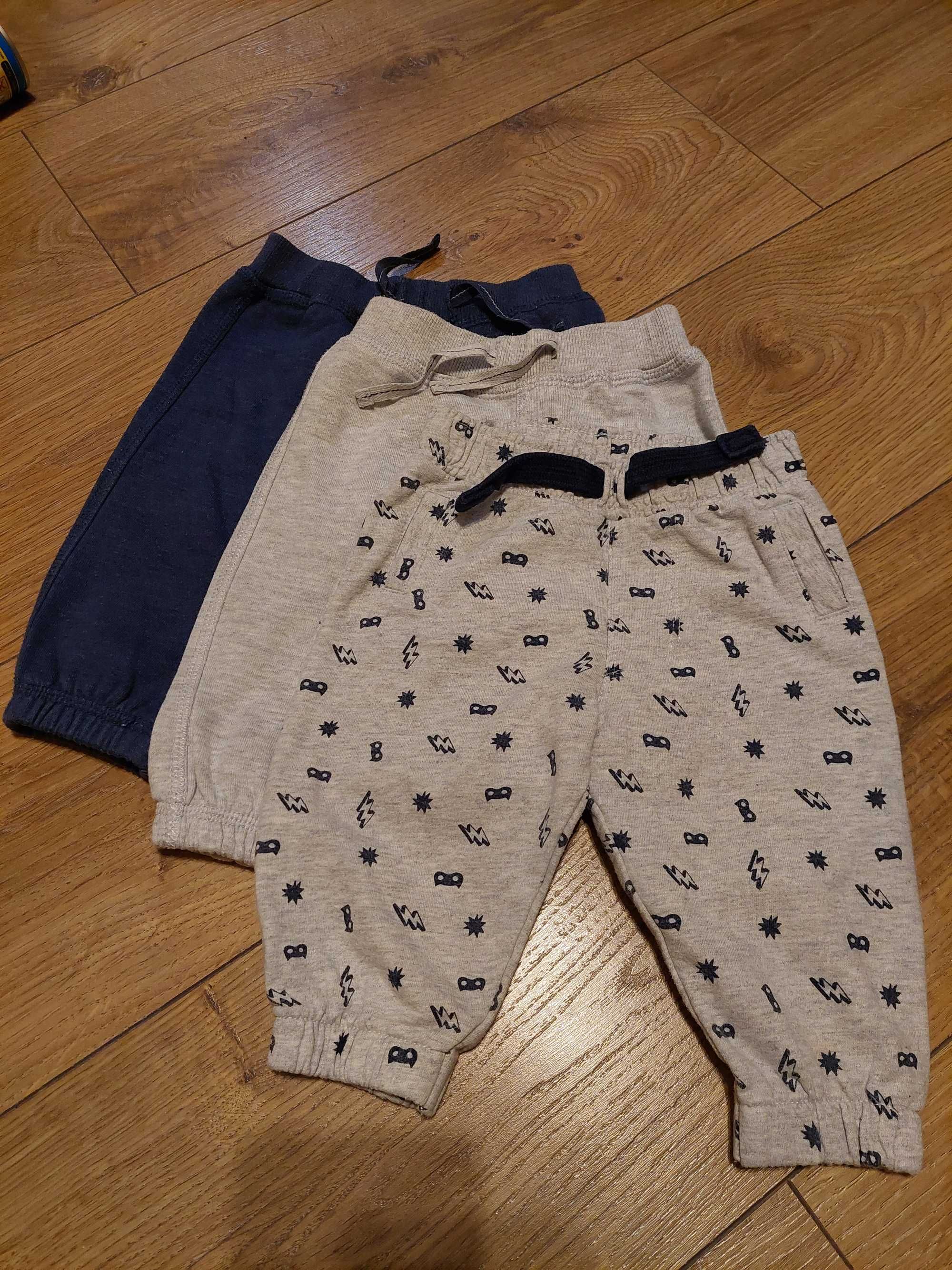 Spodnie spodenki niemowlęce zestaw 6 par r. 68 jeansy dresy