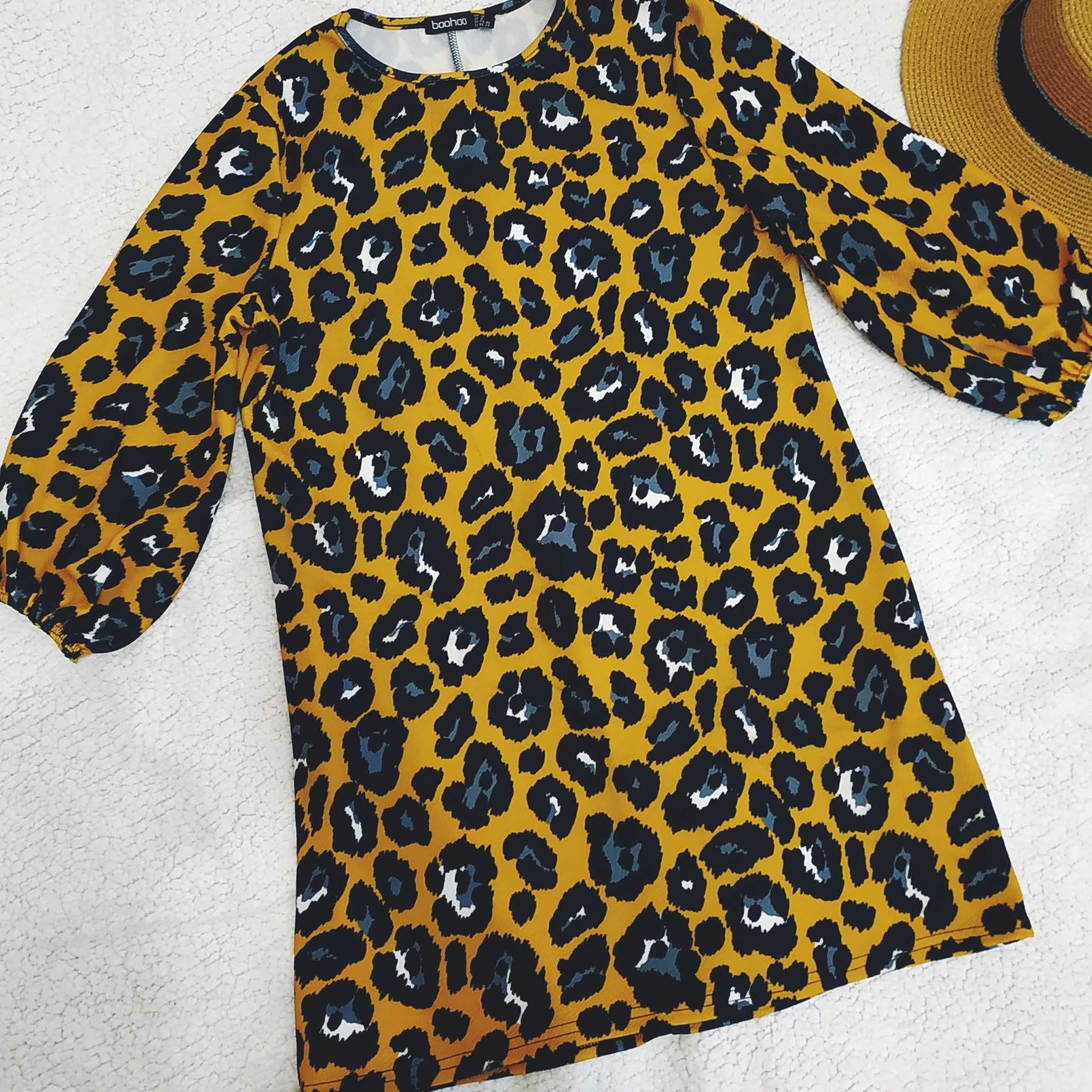 Леопардова сукня прямого крою Boohoo розмір М