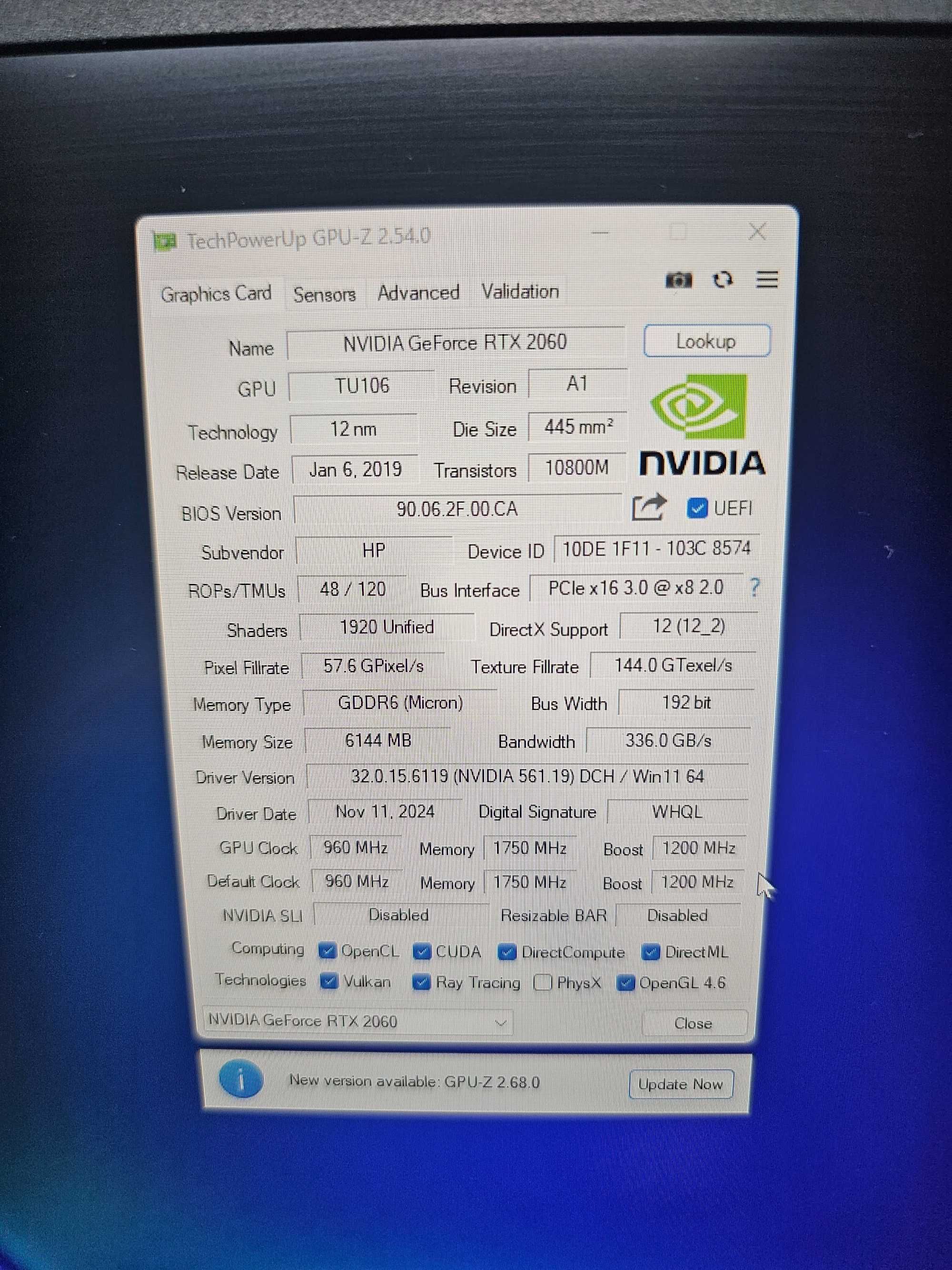 Ігровий ноутбук HP Omen i7\16RAM\RTX2060\1250GB/SSD