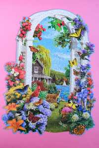 Puzzle konturowe Bits & Pieces Lakeside Arbour 750 el kompl kwiaty