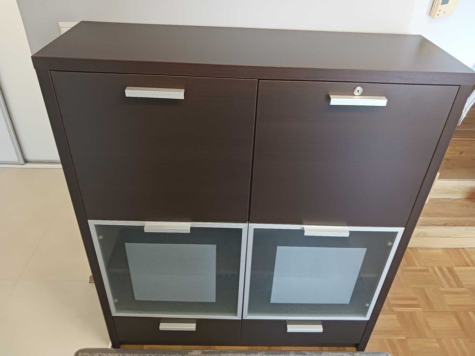 Szafka, komoda, witryna brąz - wys.140, szer.122,gł.40cm