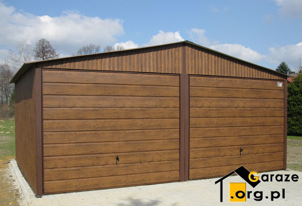 Garaże Blaszane 6x5 garaż blaszany Orzech Blaszak Drewnopodobny