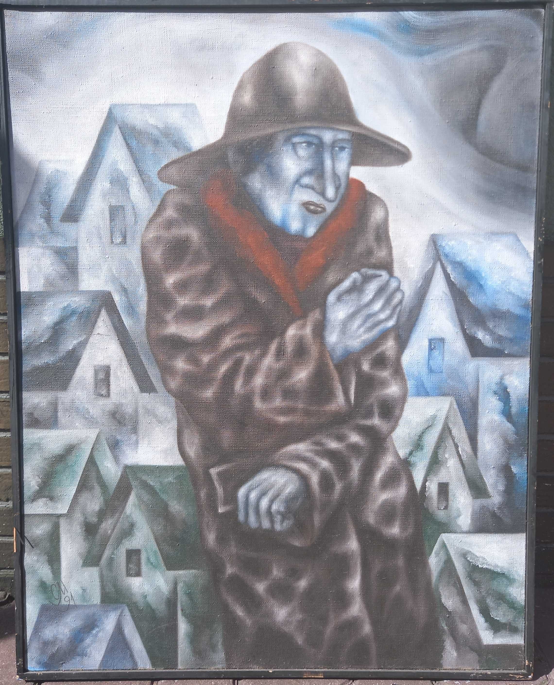 "Zima w rodzinnym mieście" 1991 r. olej/płótno  Sergey Maximov