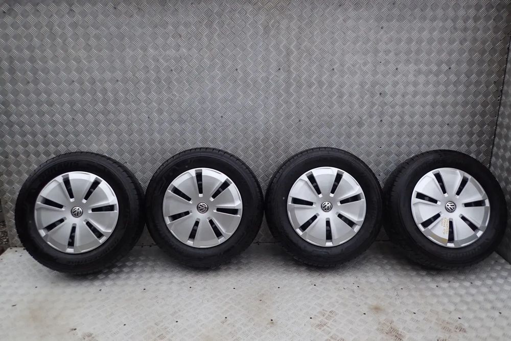 OPONY LETNIE 215/65/16C  1500ZŁ  FELGI STALOWE VW T5 T6 6,5JX16 ET 51 5X120 7H0601027D Z OPONAMI BRIDGESTONE LATO 215/65/16C 4X7MM KOMPLET