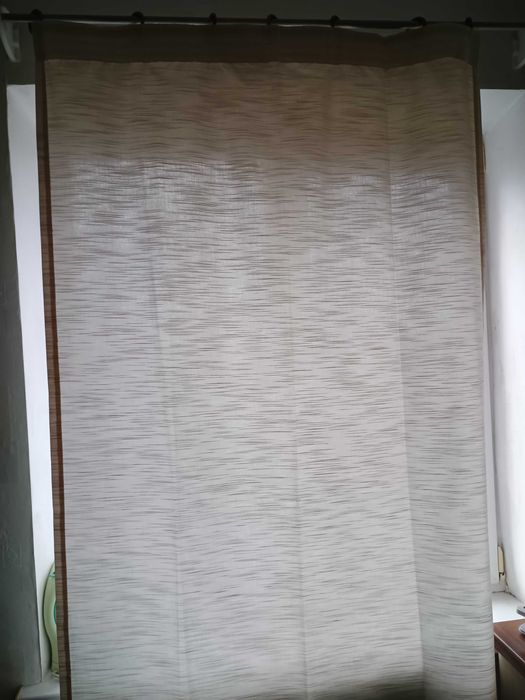 Довга щільна бежева штора до 220 шир 117см