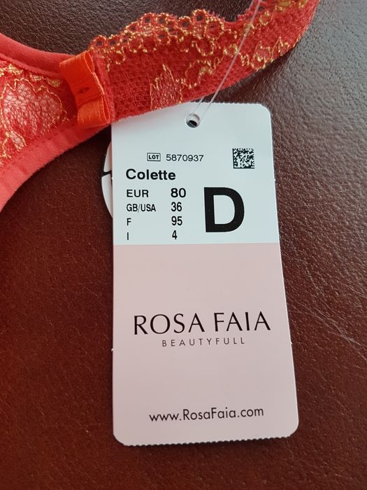 Piękny koralowy biustonosz Rosa Faia kolor koralowy, rozmiar 80D