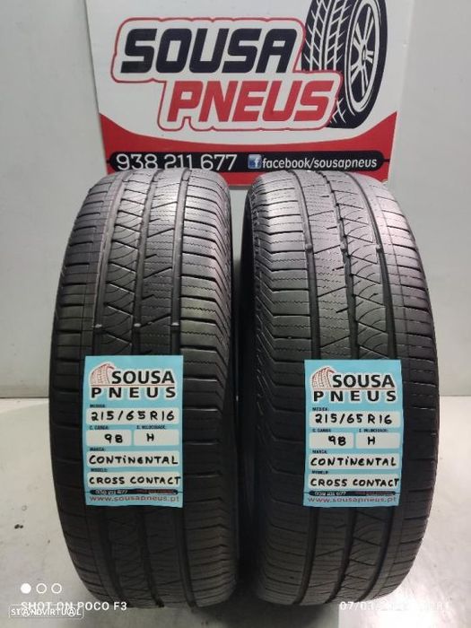 2 pneus semi novos 215-65r16 continental - oferta dos portes 90 EUROS