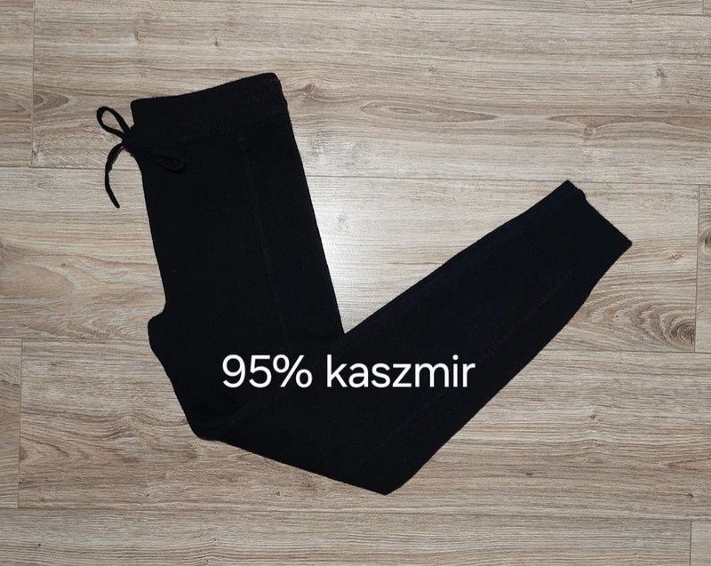 Spodnie legginsy 95% kaszmir czarne