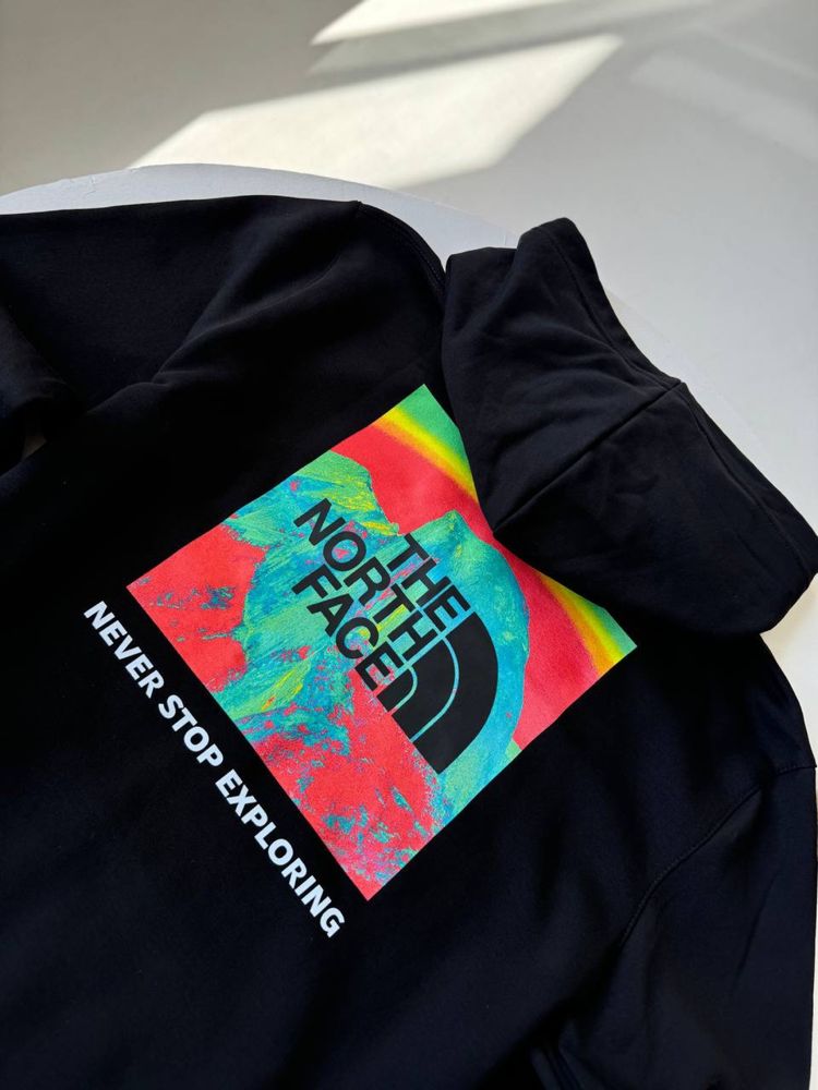 Худі The North Face box logo/ чорна кофта тнф/ чоловіче худі tnf з лог
