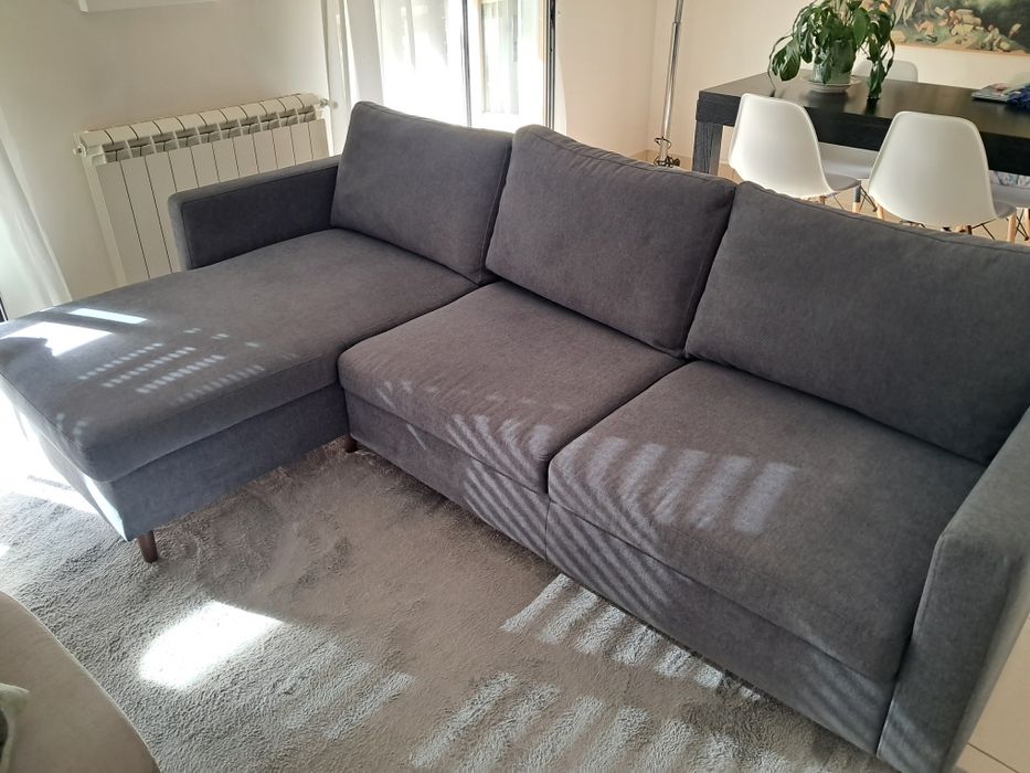 Sofa chaise longe cinzento