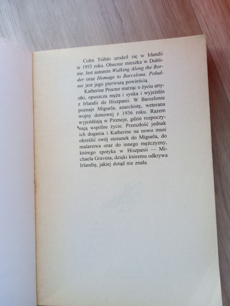 Południe, Colm Toibin - Literatura